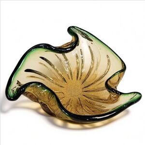 Vintage 7" Art Glass Studio Glass Piece Bowl Ashtray Trinket Dish Home Décor EUC